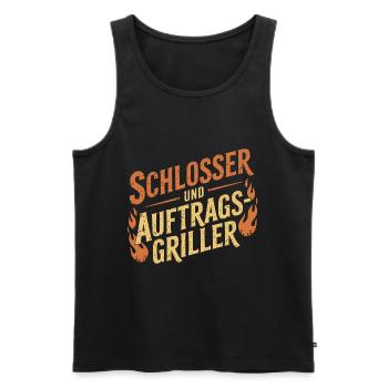 Schlosser und Auftragsgriller - Männer Premium Bio Tank Top - Schwarz - Vorne - Michal (187cm)