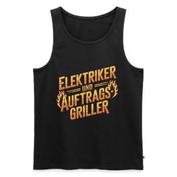 Elektriker und Auftragsgriller - Männer Premium Bio Tank Top - Schwarz - Vorne - AI Model Male 178 light (178cm)
