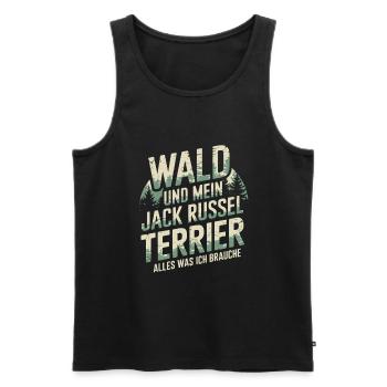 Wald und mein Jack Russel Terrier - Männer Premium Bio Tank Top - Schwarz - Vorne - Michal (187cm)