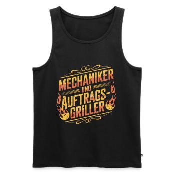 Mechaniker und Auftragsgriller - Männer Premium Bio Tank Top - Schwarz - Vorne - Michal (187cm)