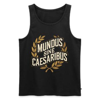 Mundus Sine Caesaribus Quote Latin - Men's Premium Organic Tank Top - black - Front - AI Model Male 178 light (178cm)
