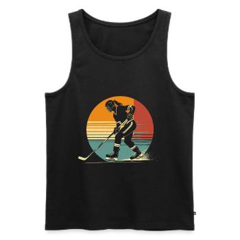 Hockey sur glace Joueuse de hockey sur glace - Débardeur bio Premium Homme - noir - Devant - Michal (187cm)