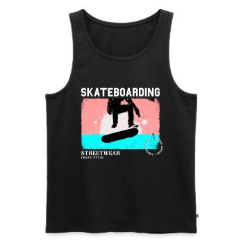 Skateboarding Skate Skater Skateboard Sk8 Vintage - Männer Premium Bio Tank Top - Schwarz - Vorne - Michal (187cm)