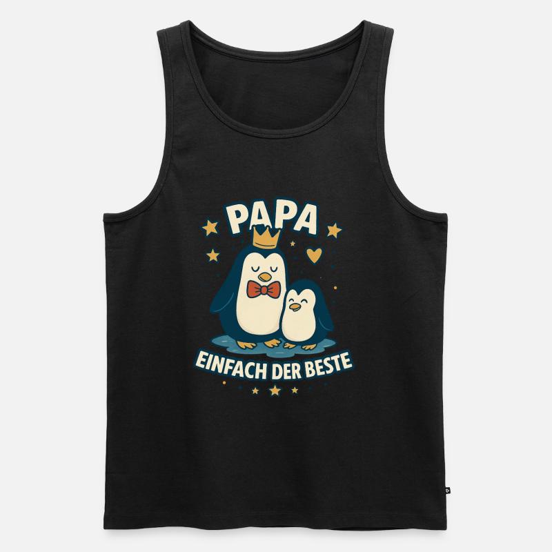 Papa, einfach der Beste - Männer Premium Bio Tank Top - Schwarz