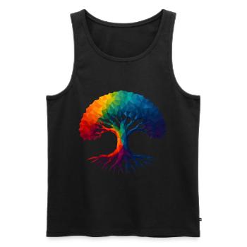 WPAP Stil - Yggdrasil Weltenbaum Weltenesche - Männer Premium Bio Tank Top - Schwarz - Vorne - AI Model Male 178 light (178cm)