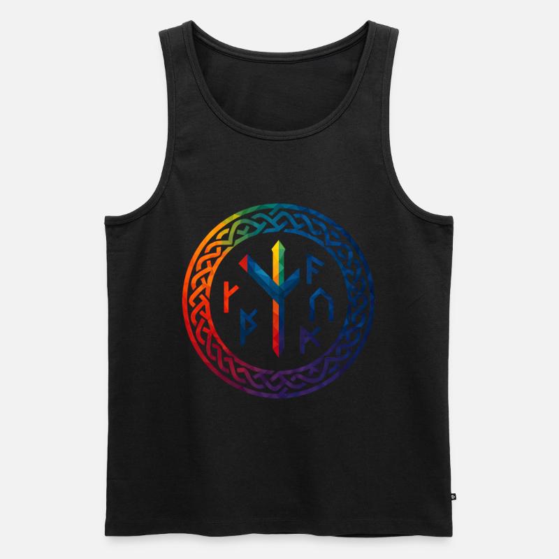 WPAP Polygon Stil - mythischer Runenring - Männer Premium Bio Tank Top - Schwarz
