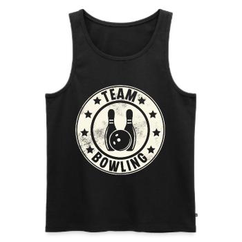 Bowling Team - Männer Premium Bio Tank Top - Schwarz - Vorne - AI Model Male 178 light (178cm)