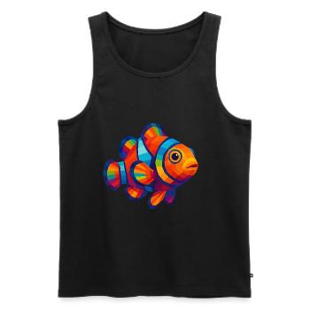 WPAP Polygon Stil Tiere - Clownfisch - Männer Premium Bio Tank Top - Schwarz - Vorne - AI Model Male 178 light (178cm)
