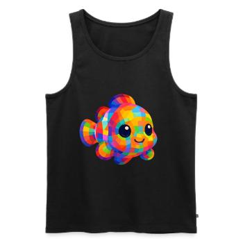WPAP Polygon Style Animals Kawaii Baby Clownfish - Men's Premium Organic Tank Top - black - Front - AI Model Male 178 light (178cm)