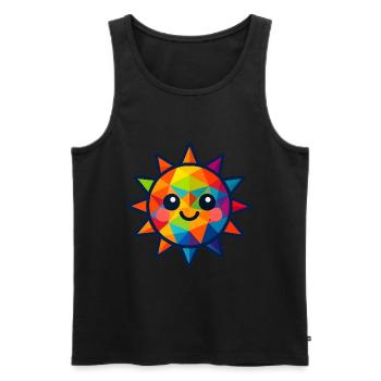 WPAP Polygon Kawaii Style Baby Sun - Men's Premium Organic Tank Top - black - Front - Michal (187cm)