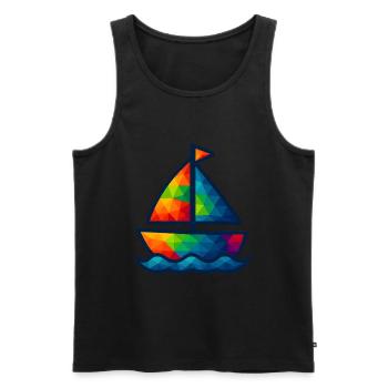 WPAP Polygon Kawaii Stil Baby Segelboot - Männer Premium Bio Tank Top - Schwarz - Vorne - Michal (187cm)