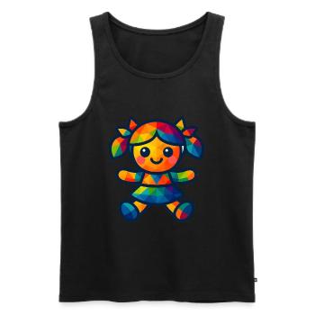 Poupée bébé de style kawaii WPAP Polygon - Débardeur bio Premium Homme - noir - Devant - Michal (187cm)
