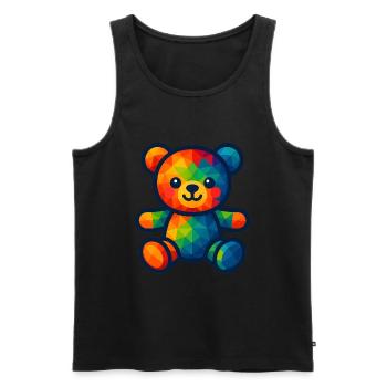 WPAP Polygon Kawaii Style Baby Teddy Bear - Men's Premium Organic Tank Top - black - Front - Michal (187cm)