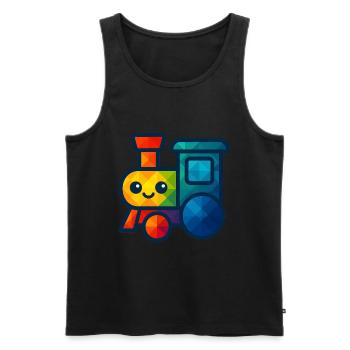 WPAP Polygon Kawaii Stil Baby Spielzeug Lokomotive - Männer Premium Bio Tank Top - Schwarz - Vorne - Michal (187cm)