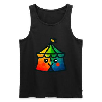 WPAP Polygon Kawaii Stil Baby Spielzeug Zirkuszelt - Männer Premium Bio Tank Top - Schwarz - Vorne - AI Model Male 178 light (178cm)