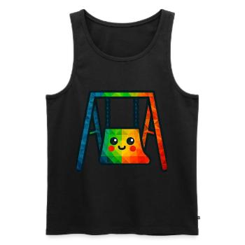 WPAP Polygon Kawaii Stil Baby Spielzeug Schaukel - Männer Premium Bio Tank Top - Schwarz - Vorne - AI Model Male 178 light (178cm)