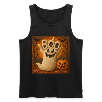 Cadeau de costume de fantôme de citrouille d’Halloween - Débardeur bio Premium Homme - noir - Devant - Michal (187cm)