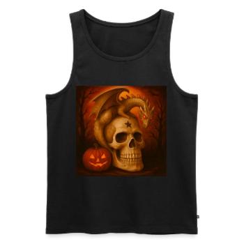 Halloween Kürbis gruselig Skelett Geschenk - Männer Premium Bio Tank Top - Schwarz - Vorne - Michal (187cm)