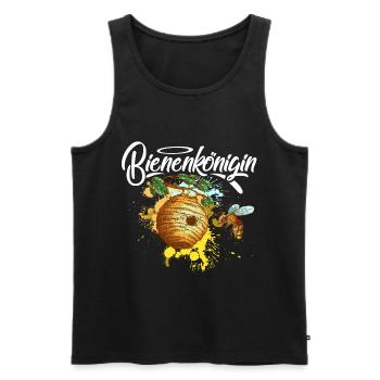 Bienenkönigin Imkerin - Männer Premium Bio Tank Top - Schwarz - Vorne - Michal (187cm)