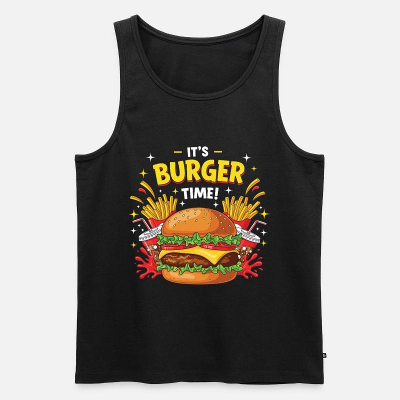 Hamburger Burger - Männer Premium Bio Tank Top - Schwarz