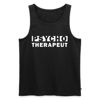 Psychotherapeut – Geschenkidee - Männer Premium Bio Tank Top - Schwarz - Vorne - AI Model Male 178 light (178cm)
