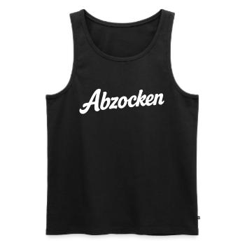 Rip-Off – Deceptive Packaging & Shrinkflation Statement - Men's Premium Organic Tank Top - black - Front - Michal (187cm)