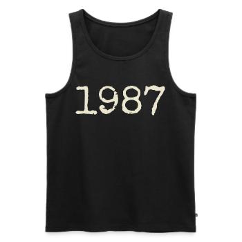 1987 Birthday Gift - Awesome since 1987 - Men's Premium Organic Tank Top - black - Front - AI Model Male 178 light (178cm)