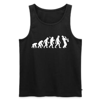 Saxophonist Evolution - Saxophone Jazz Musicians - Men's Premium Organic Tank Top - black - Front - Michal (187cm)