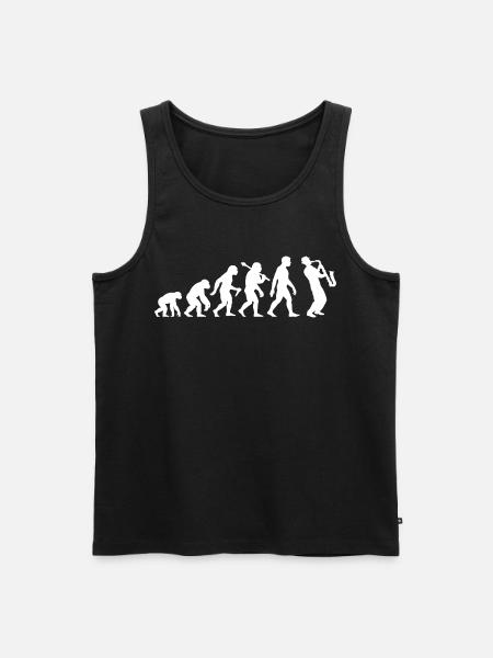Saxophonist Evolution - Saxophone Jazz Musicians - Men's Premium Organic Tank Top - black