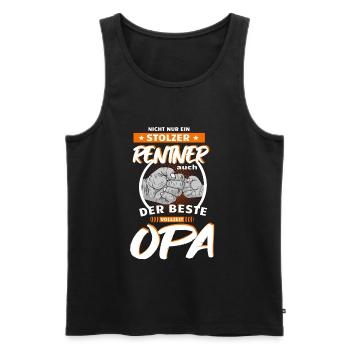 Rentner vollzeit Opa Geschenkidee - Männer Premium Bio Tank Top - Schwarz - Vorne - Michal (187cm)