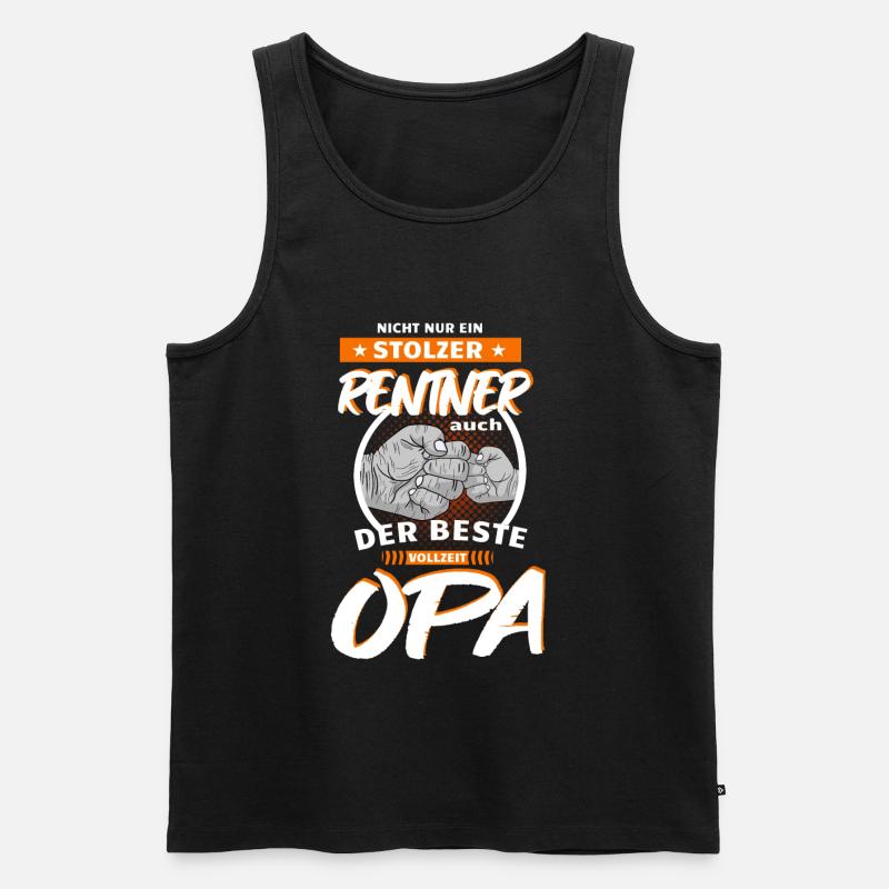 Rentner vollzeit Opa Geschenkidee - Männer Premium Bio Tank Top - Schwarz