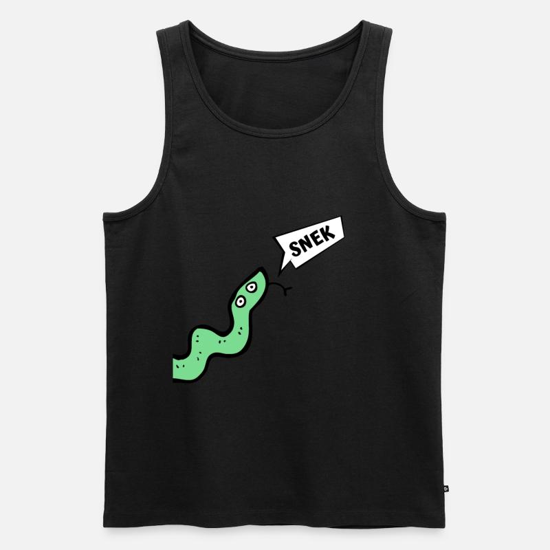 Funny - Snek - Männer Premium Bio Tank Top - Schwarz
