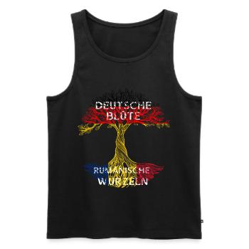 Rumänien Rumäne Herkunft Abstammung Vaterland - Männer Premium Bio Tank Top - Schwarz - Vorne - AI Model Male 178 light (178cm)