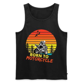 Motocycles / moto / moto biker - Débardeur bio Premium Homme - noir - Devant - AI Model Male 178 light (178cm)