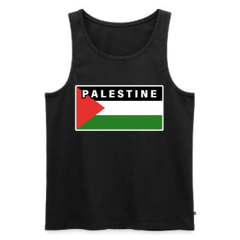 Drapeau de la Palestine - Débardeur bio Premium Homme - noir - Devant - AI Model Male 178 light (178cm)