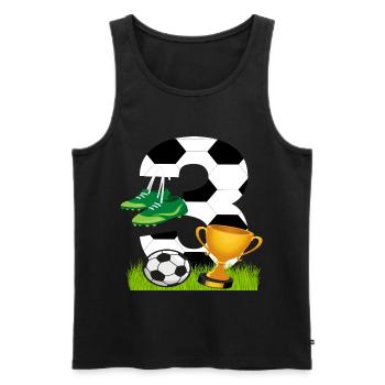 Football 3 Anniversaire Joueur de football Football - Débardeur bio Premium Homme - noir - Devant - Michal (187cm)