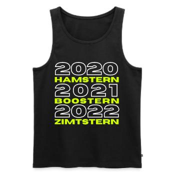 2020 Hamstern 2021 Boostern 2022 - Männer Premium Bio Tank Top - Schwarz - Vorne - AI Model Male 178 light (178cm)