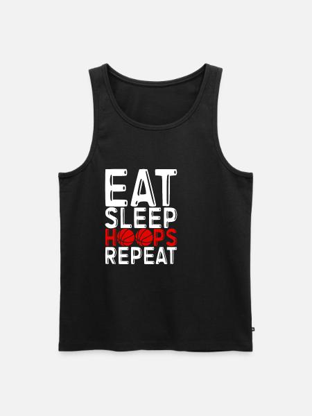 Eat Sleep Hoops Repeat 4 - Men's Premium Organic Tank Top - black