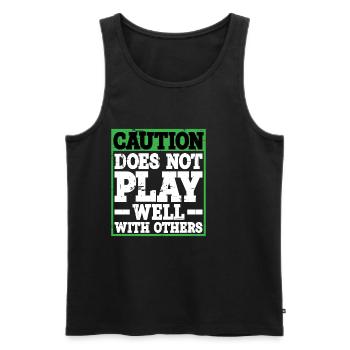 Caution, Does Not Play Well With Others 31 - Männer Premium Bio Tank Top - Schwarz - Vorne - AI Model Male 178 light (178cm)