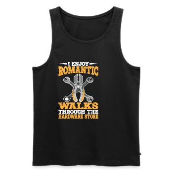 Enjoy Romantic Walks Through The Hardware Store15 - Men's Premium Organic Tank Top - black - Front - AI Model Male 178 light (178cm)