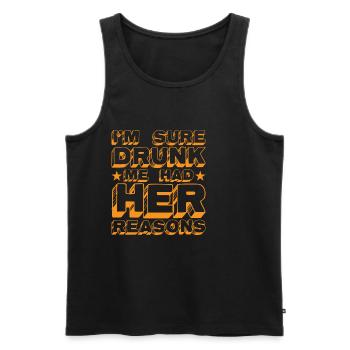 Je suis sûr que Drunk Me avait ses raisons 20 - Débardeur bio Premium Homme - noir - Devant - Michal (187cm)
