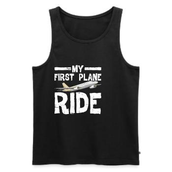 My First Plane Ride 46 - Men's Premium Organic Tank Top - black - Front - AI Model Male 178 light (178cm)