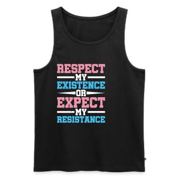 Respectez mon existence ou attendez-vous à ma résistance 12 - Débardeur bio Premium Homme - noir - Devant - Michal (187cm)
