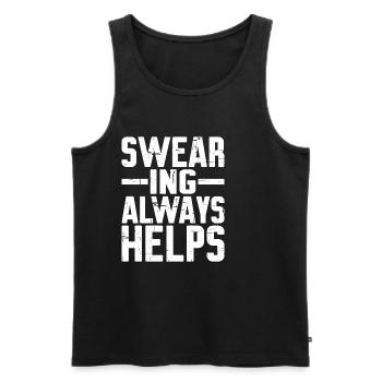 Swearing Always Helps 8 - Männer Premium Bio Tank Top - Schwarz - Vorne - AI Model Male 178 light (178cm)