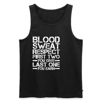 Blood Sweat Respect First You Give Last You Earn - Men's Premium Organic Tank Top - black - Front - AI Model Male 178 light (178cm)
