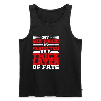 My Six Pack Is Protected By A Thick Layer Of Fats - Men's Premium Organic Tank Top - black - Front - Michal (187cm)