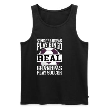 Grandpas Play Bingo Real Grandpas Play Soccer - Men's Premium Organic Tank Top - black - Front - Michal (187cm)