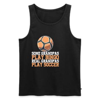 Grandpas Play Bingo Real Grandpas Play Soccer 3 - Men's Premium Organic Tank Top - black - Front - Michal (187cm)