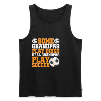 Grandpas Play Bingo Real Grandpas Play Soccer 2 - Men's Premium Organic Tank Top - black - Front - Michal (187cm)