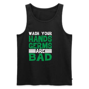 Wash Your Hands, Germs Are Bad 2 - Men's Premium Organic Tank Top - black - Front - AI Model Male 178 light (178cm)
